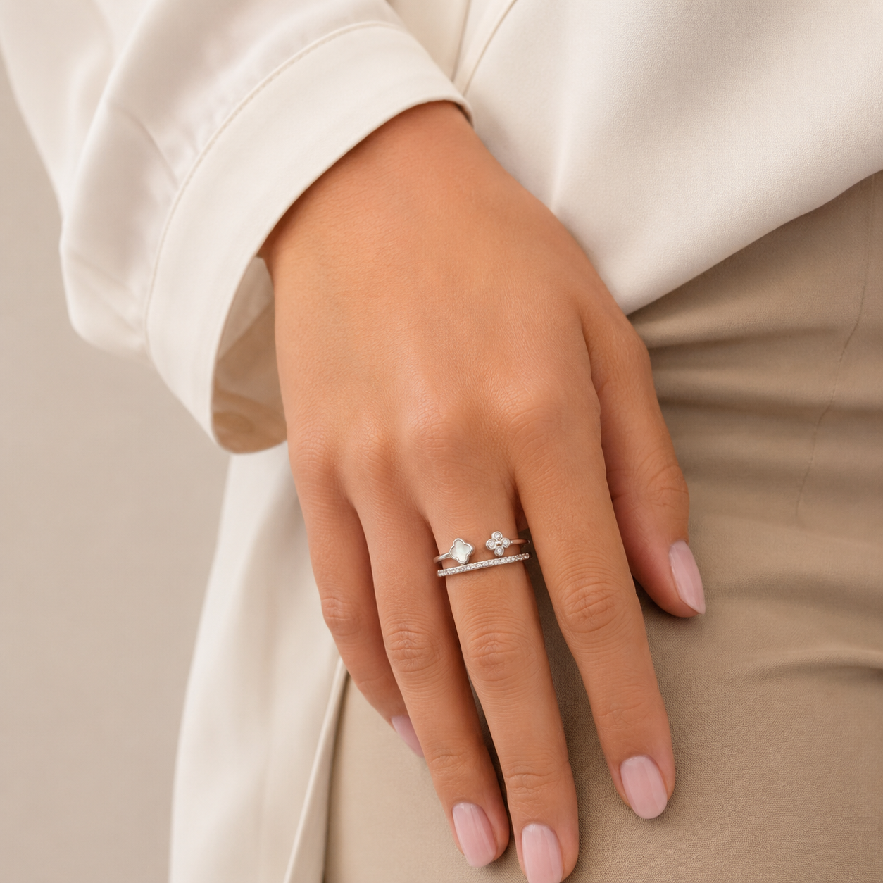 Anillo Van Blanco Zirconia Plata Ley 925