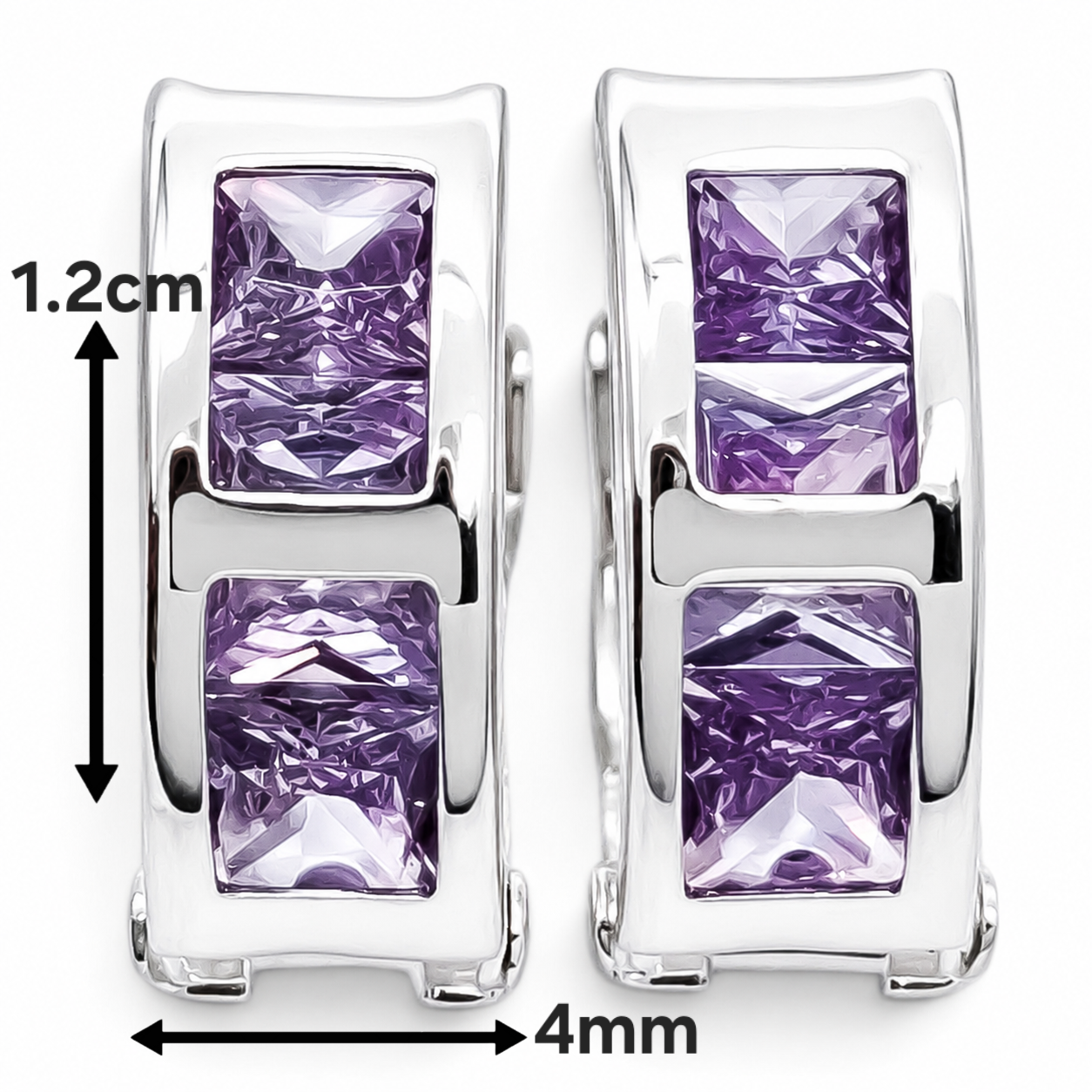 Hugguies Zirconia Lila Plata Ley 925