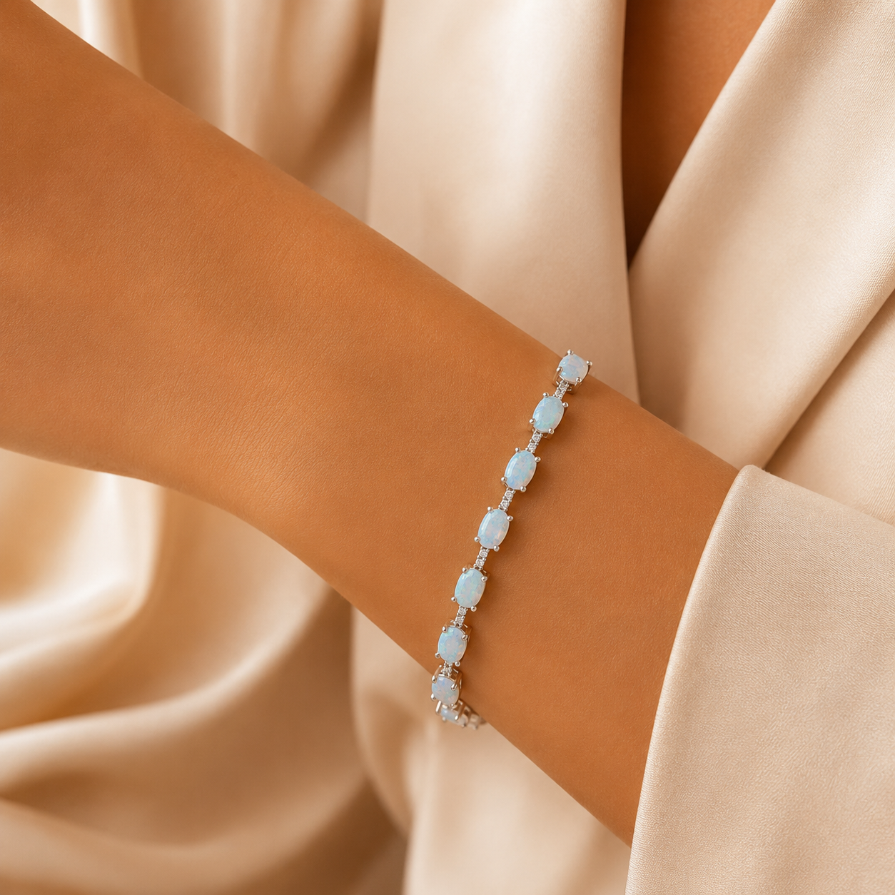 Pulsera Opalo Blanco