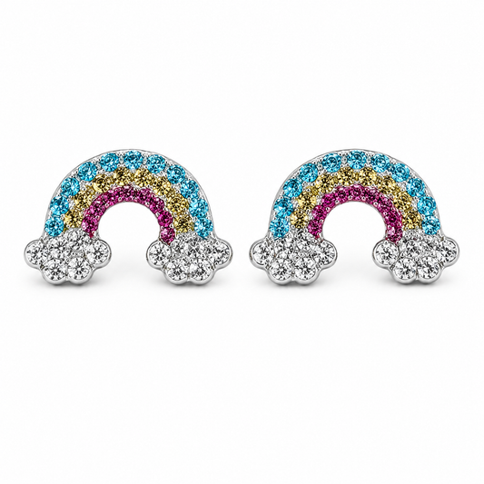 Broquel Arcoiris Azul Plata Ley 925