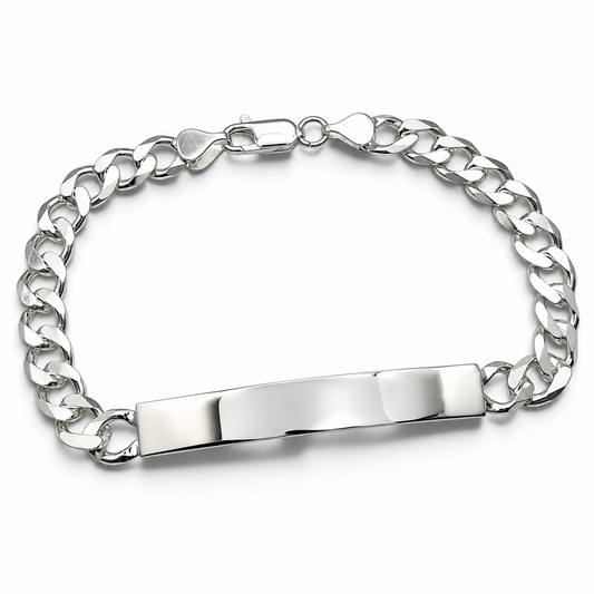 Esclava Cubana Lisa 7mm Plata Ley 925