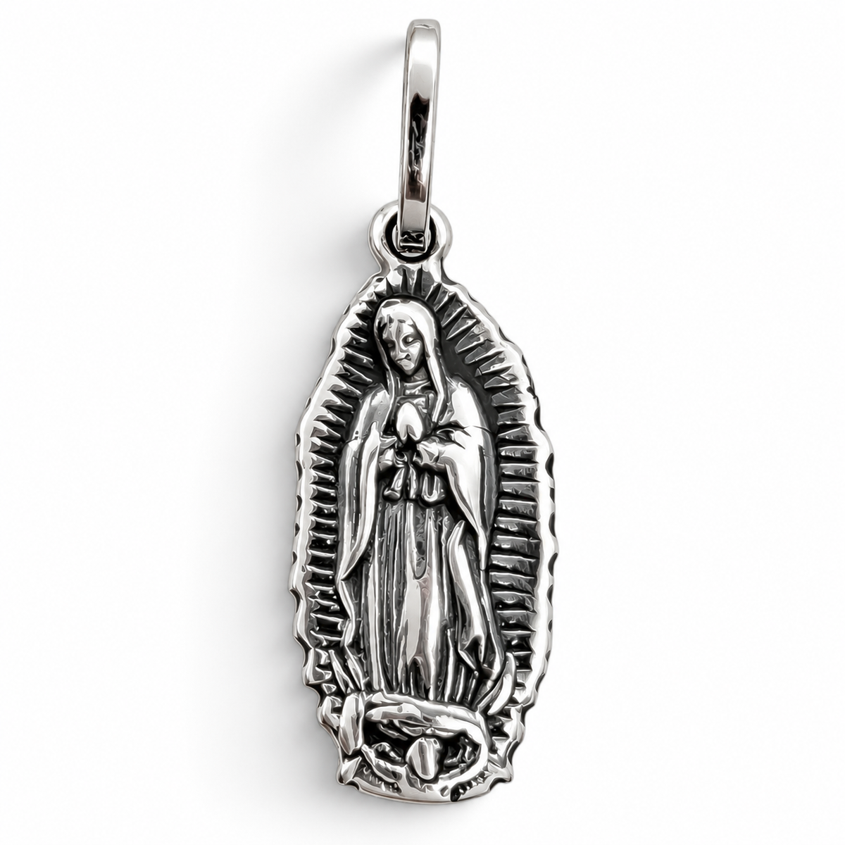 Dije Virgen Mediana Pavonada Plata Ley 925