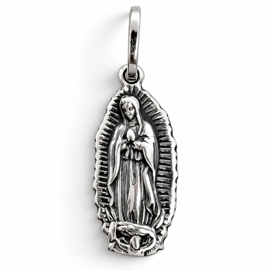 Dije Virgen Mediana Pavonada Plata Ley 925