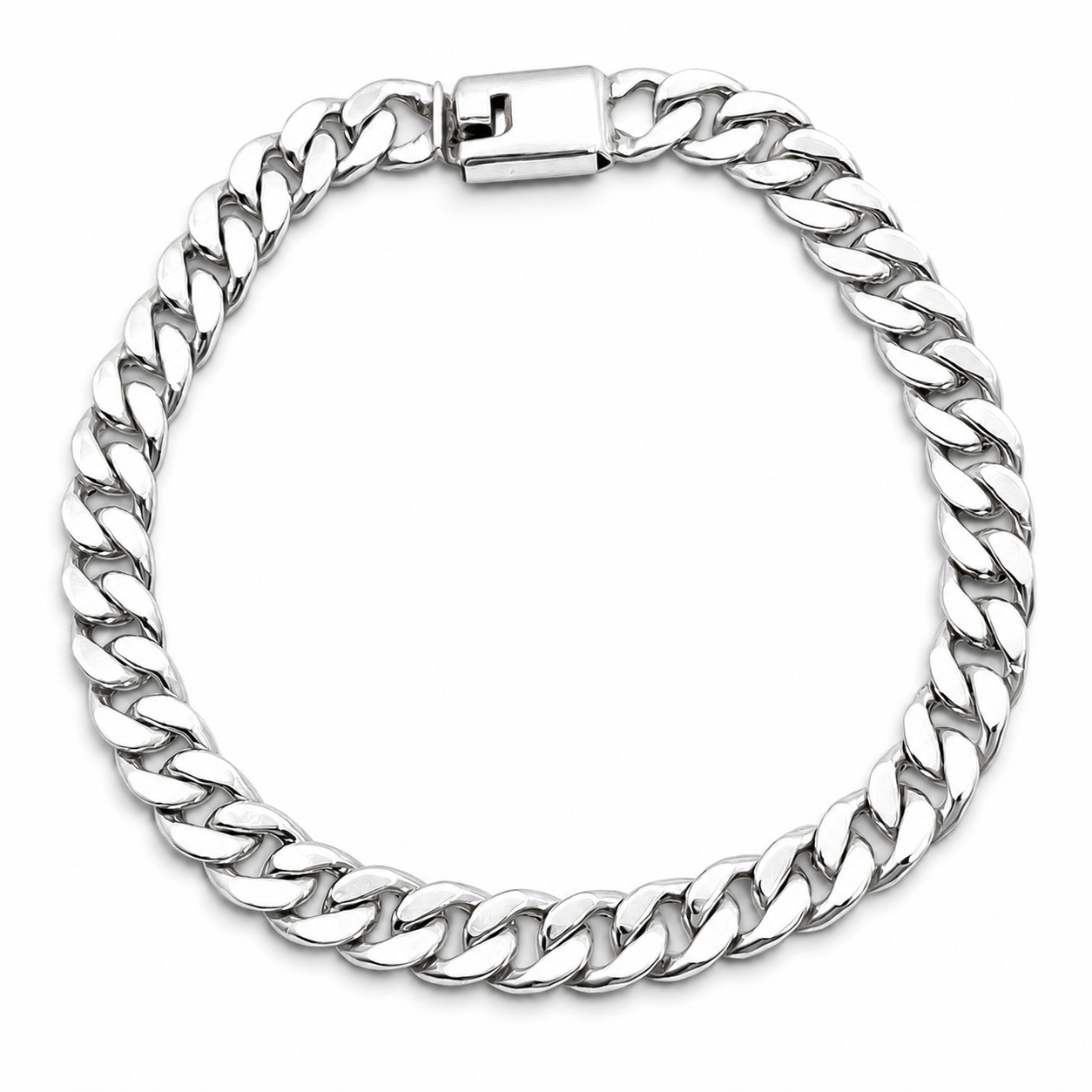 Pulso Cubano Caja 6mm Plata Ley 925