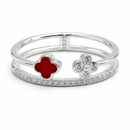 Anillo Van Rojo Zirconia Plata Ley 925
