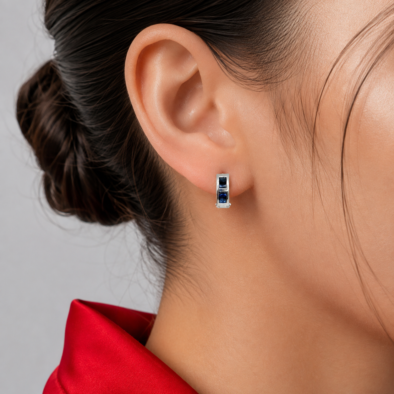 Hugguies Zirconia Azul Plata Ley 925