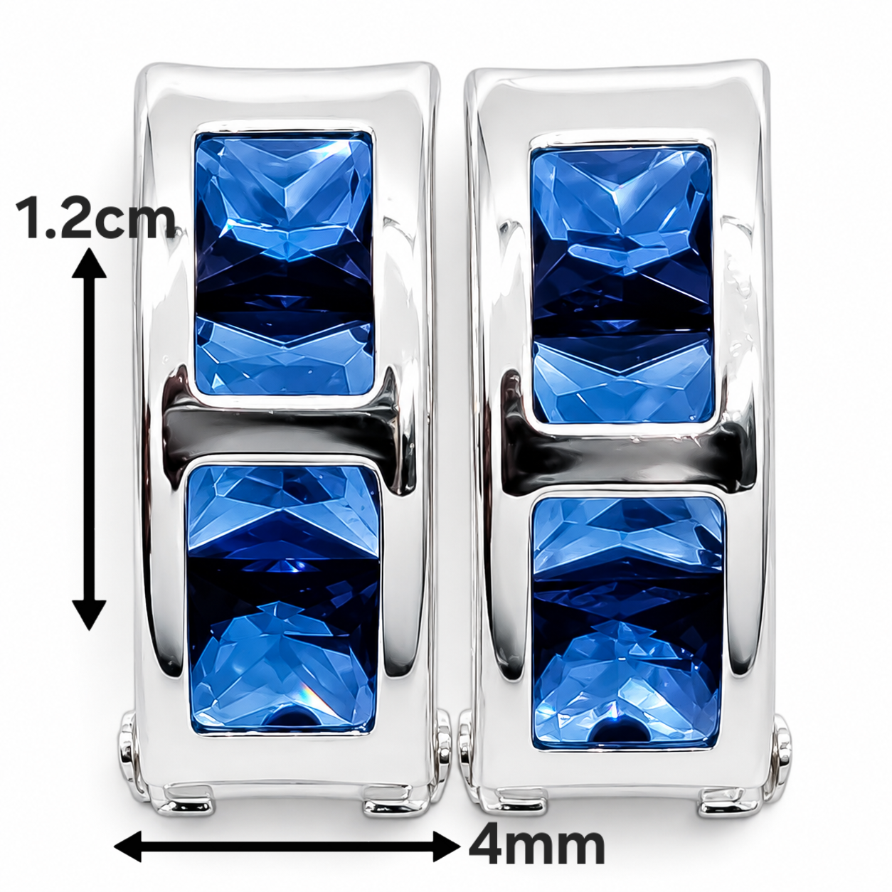 Hugguies Zirconia Azul Plata Ley 925