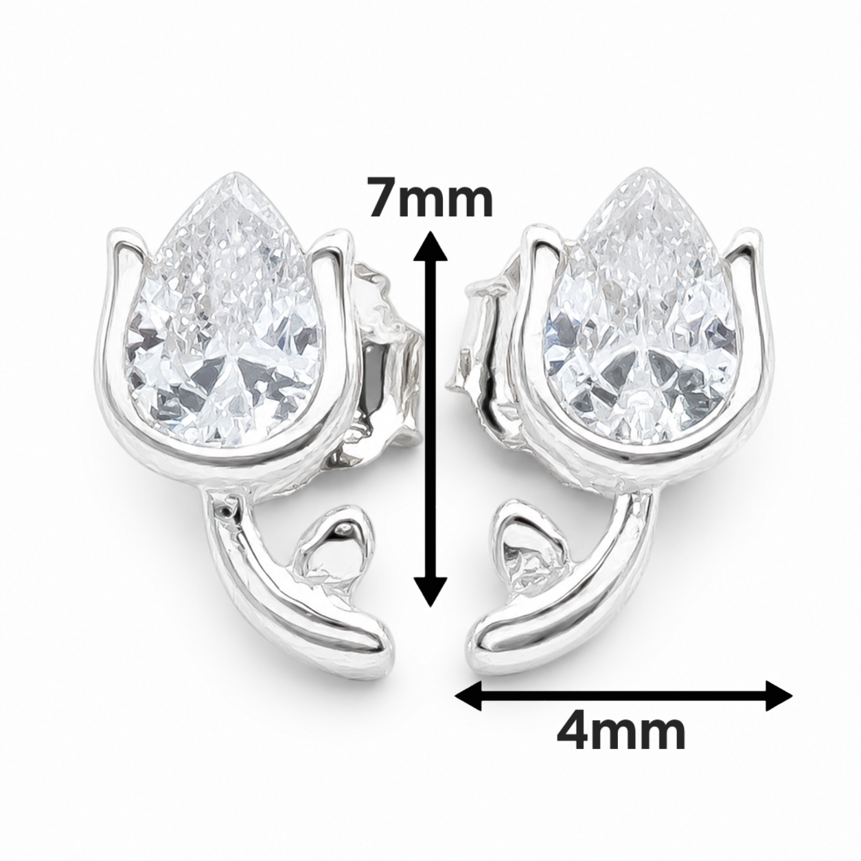 Arete Zirconia Flor Plata Ley 925