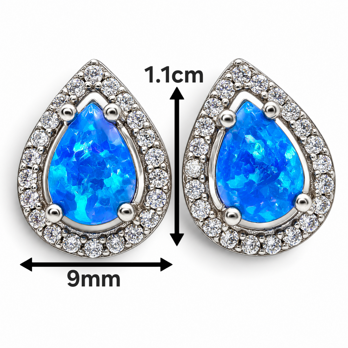 Arete Opalo Azul Plata Ley 925