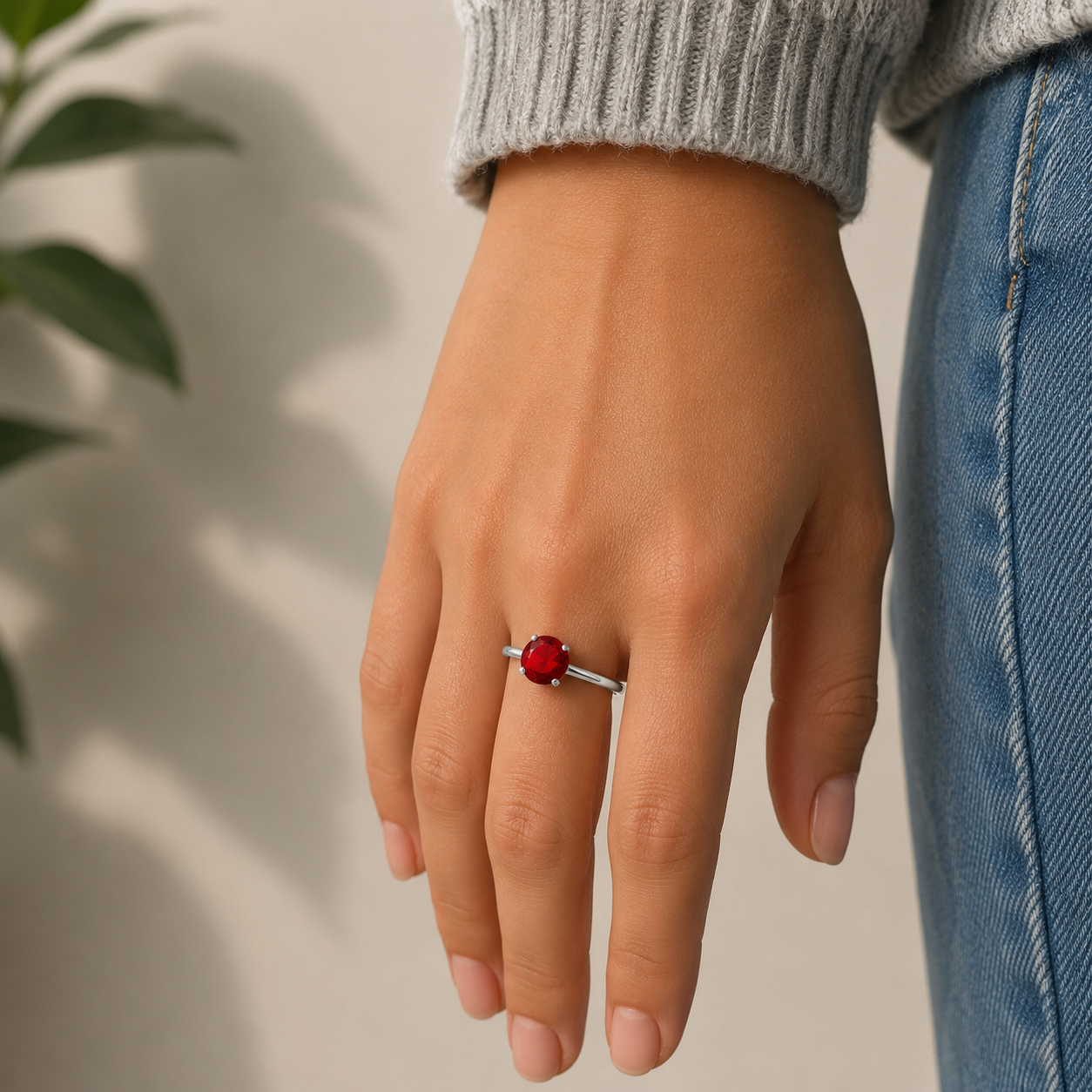 Anillo Rojo Solitario