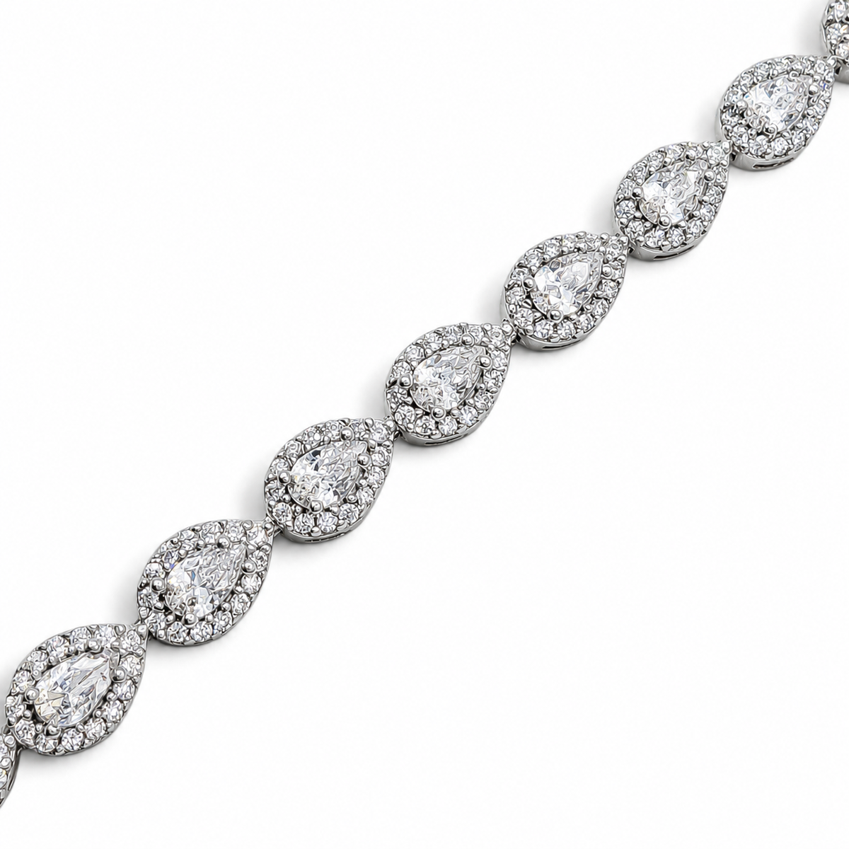 Pulsera Zirconias Blancas Plata Ley 925