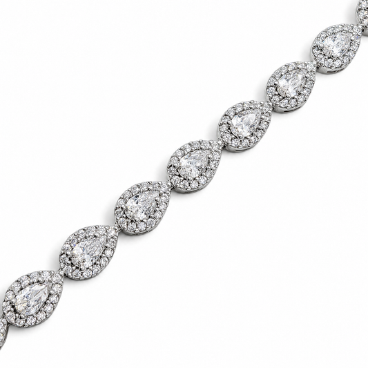 Pulsera Zirconias Blancas Plata Ley 925