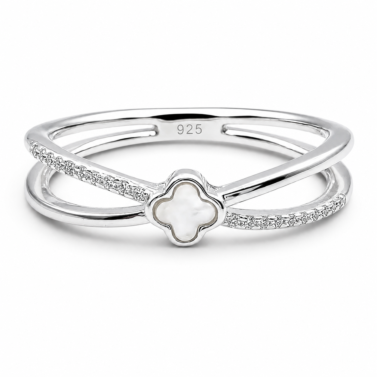 Anillo Blanco Van Plata Ley 925