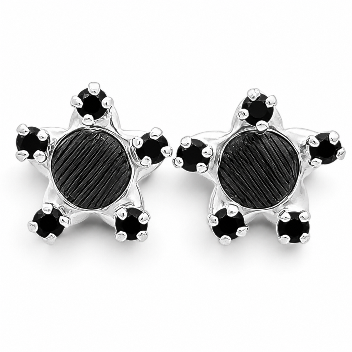 Broquel Estrella Negro Plata Ley 925