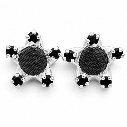 Broquel Estrella Negro Plata Ley 925