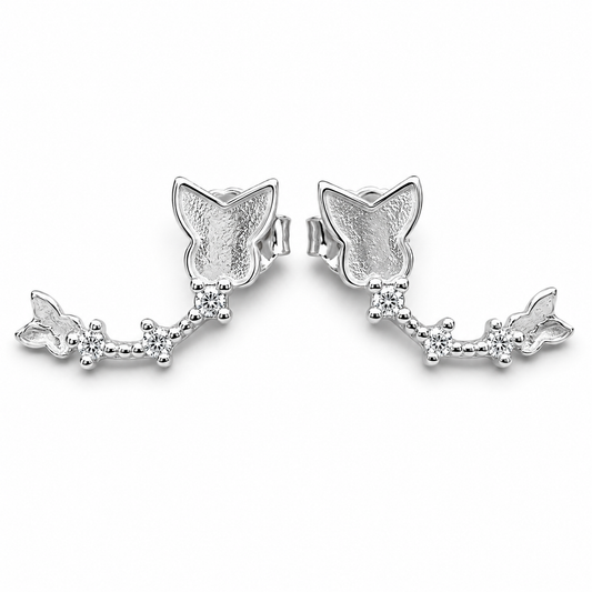 Arete Mariposas Plata Ley 925