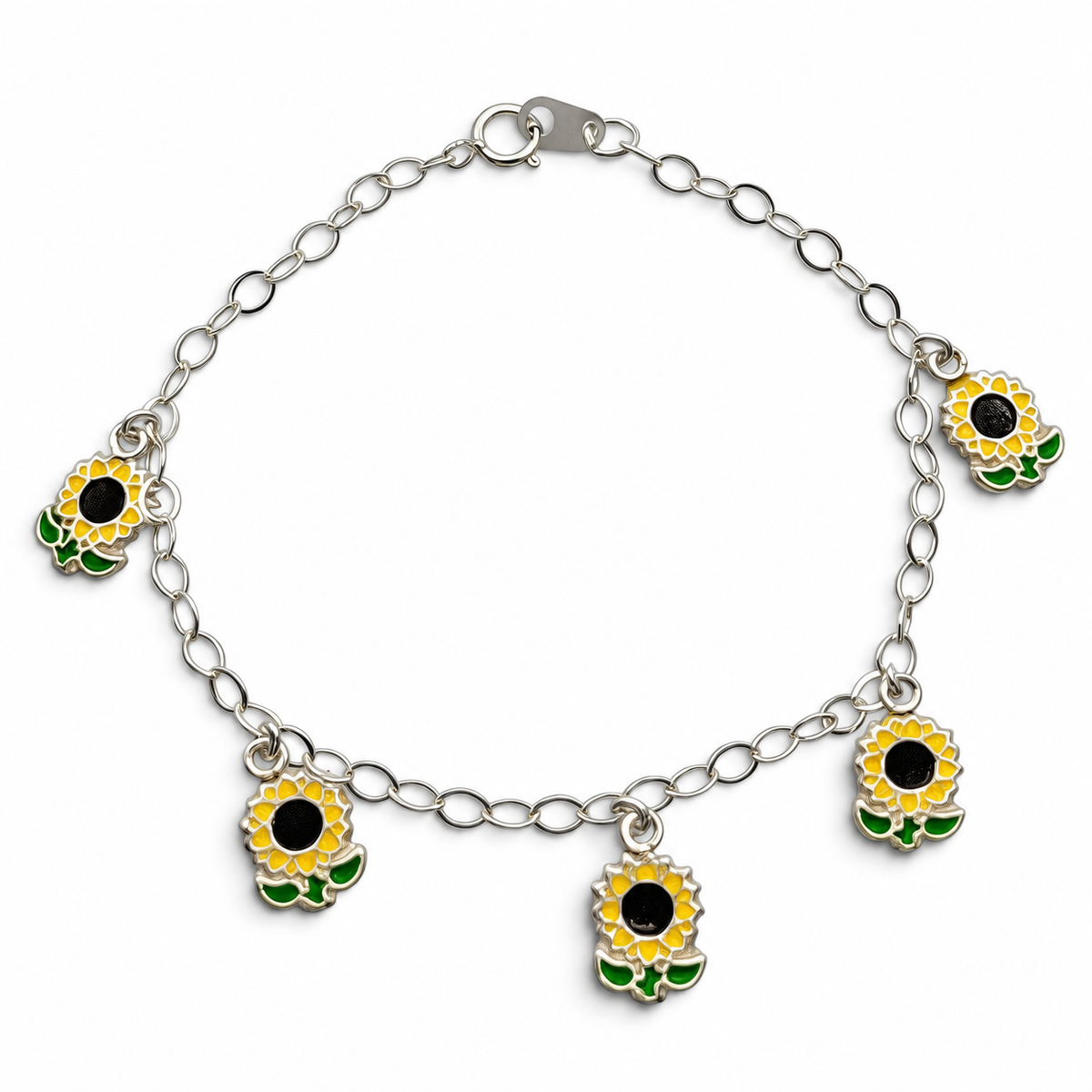 Pulsera Girasol Plata Ley 925