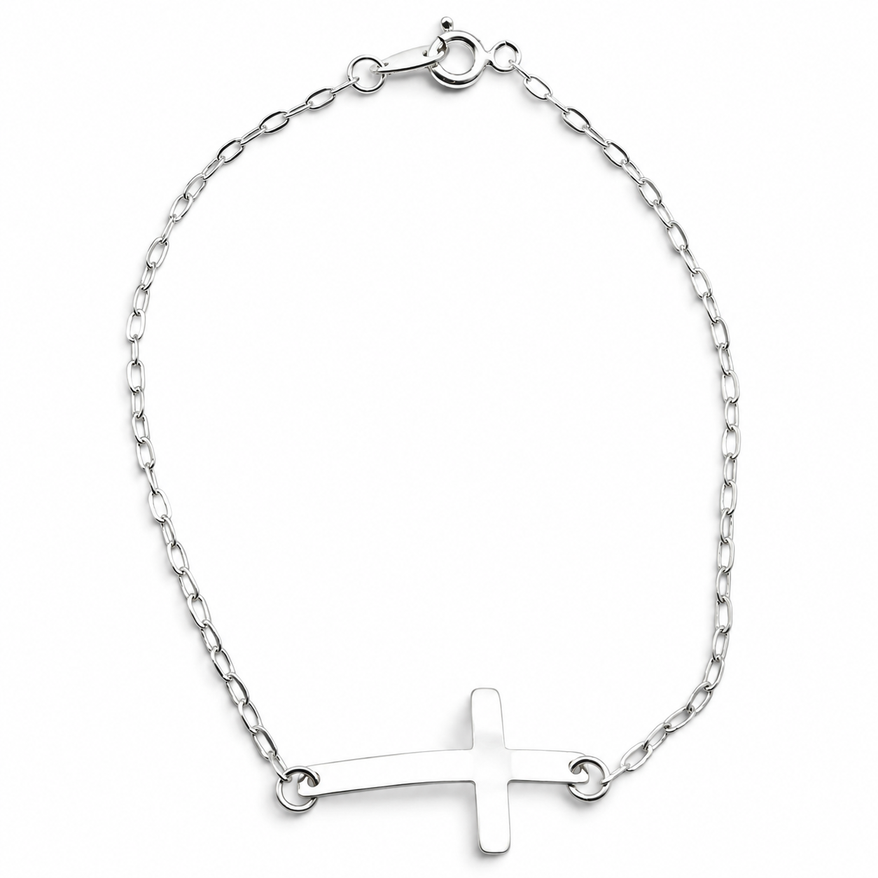 Pulsera Cruz Plata Ley 925