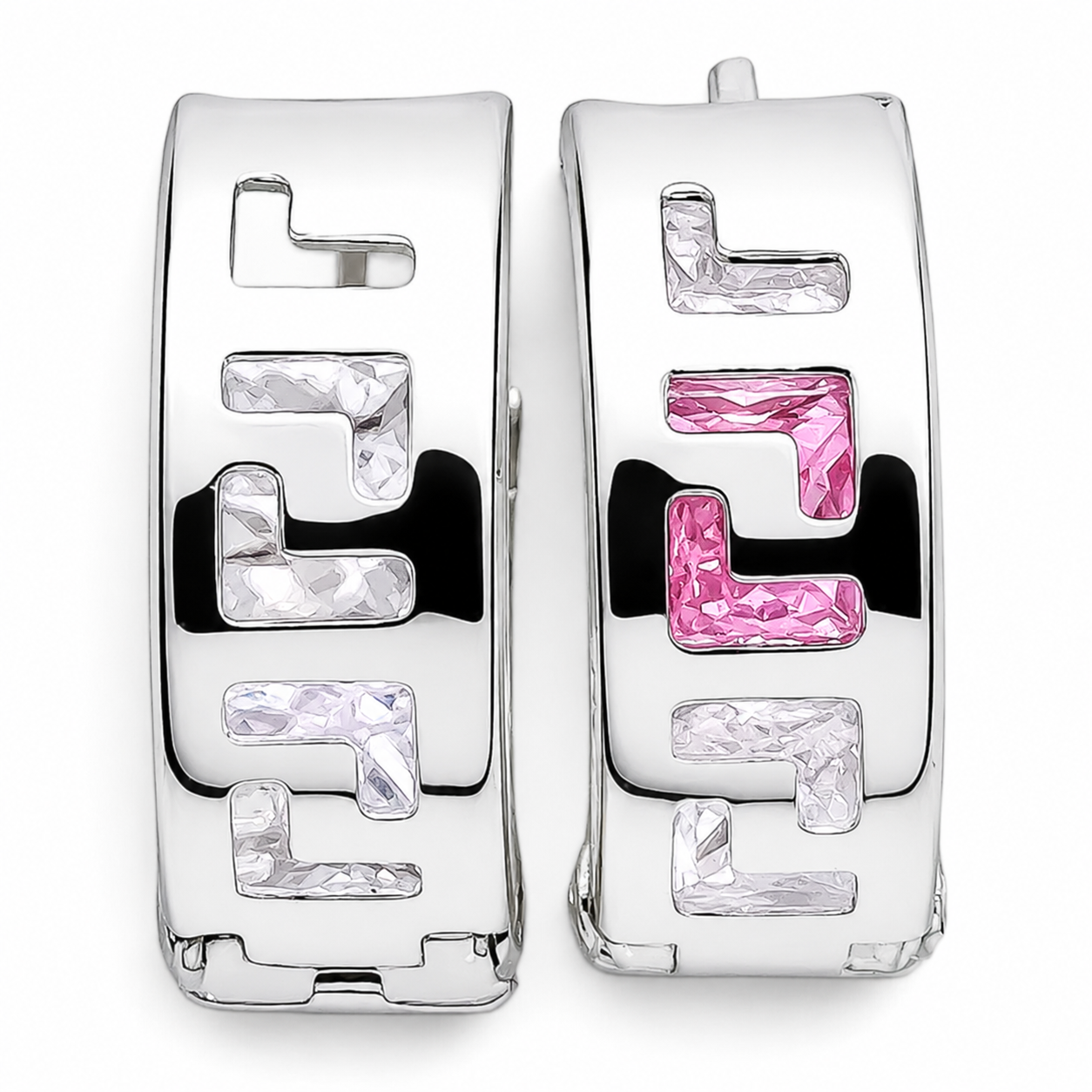 Hugguies Greca Rosa Plata Ley 925