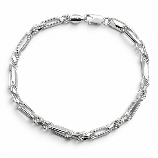 Pulso Torzal Figaro 4mm Plata Ley 925