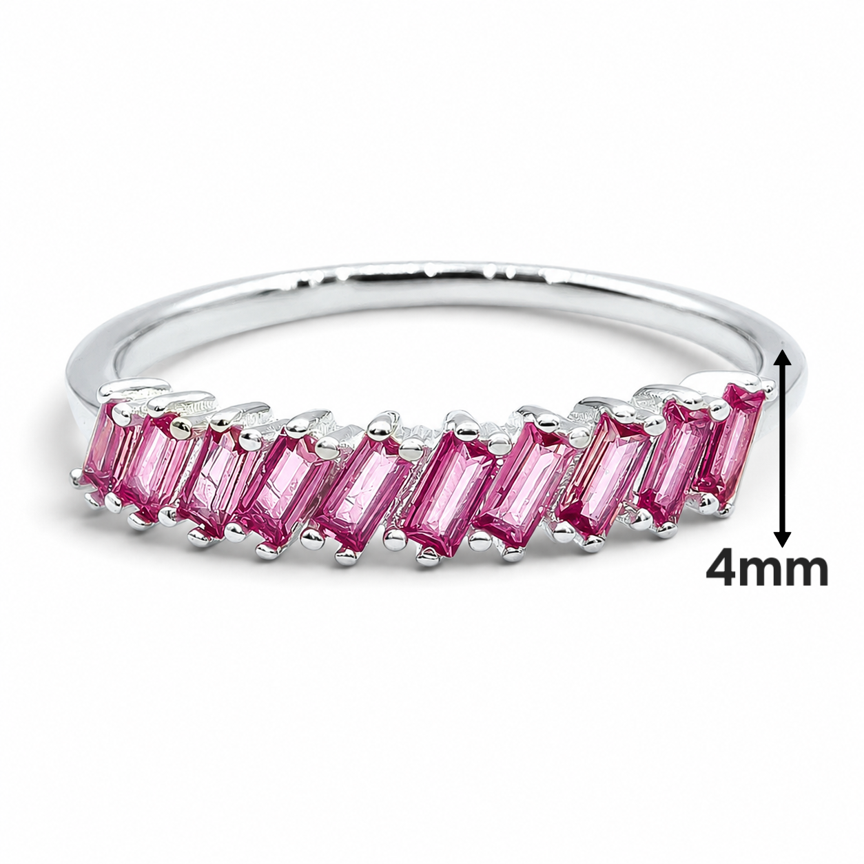Anillo Zirconia Fiusha Plata Ley 925