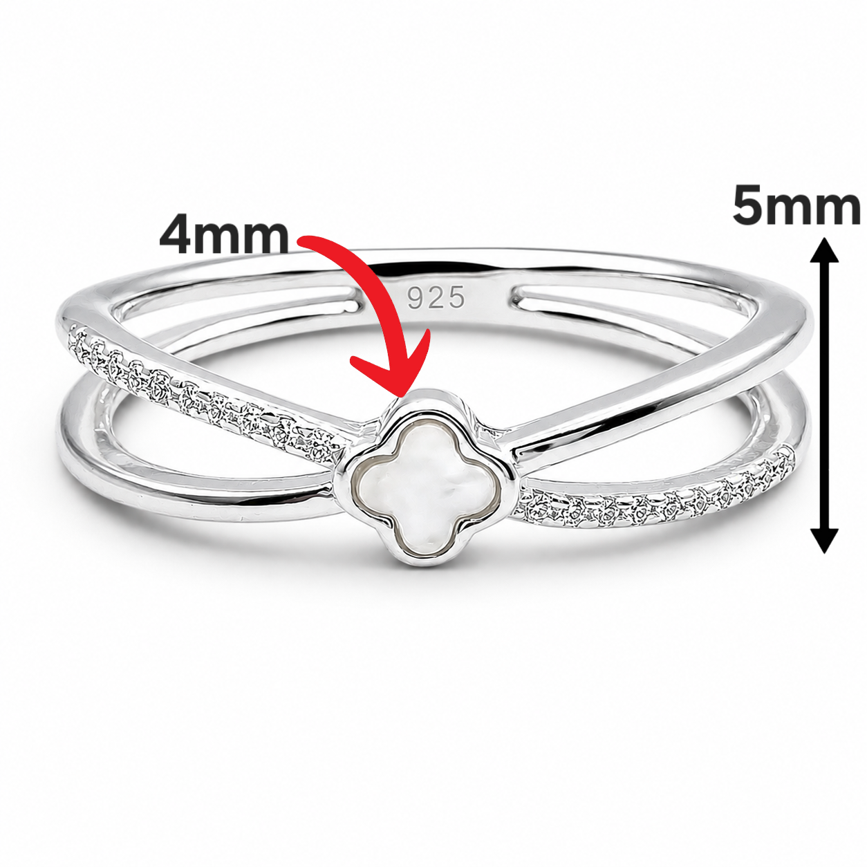 Anillo Blanco Van Plata Ley 925