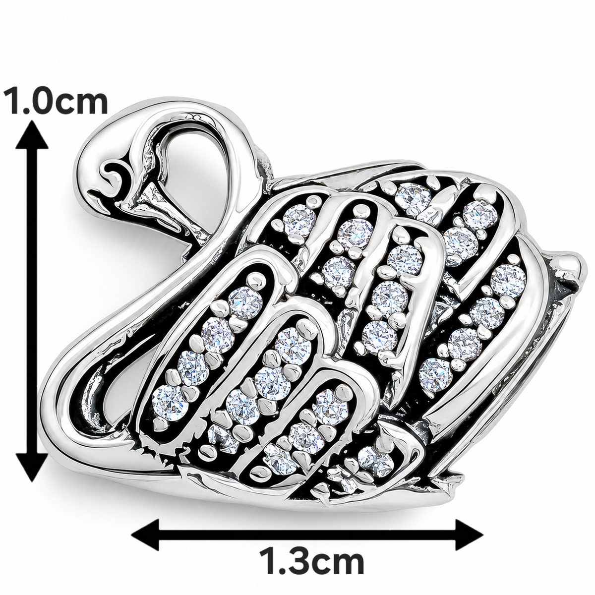 Charm Cisne Zirconia Plata Ley 925