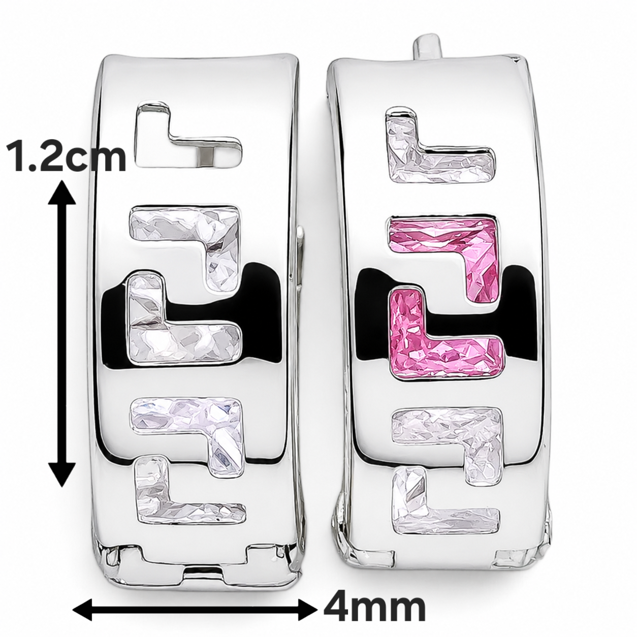 Hugguies Greca Rosa Plata Ley 925