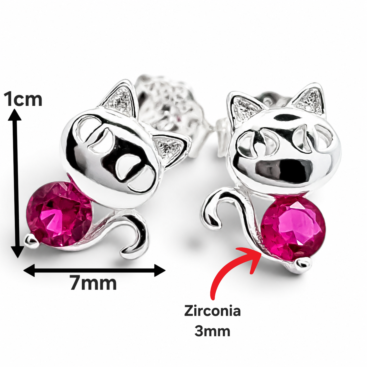Arete Gato Rojo