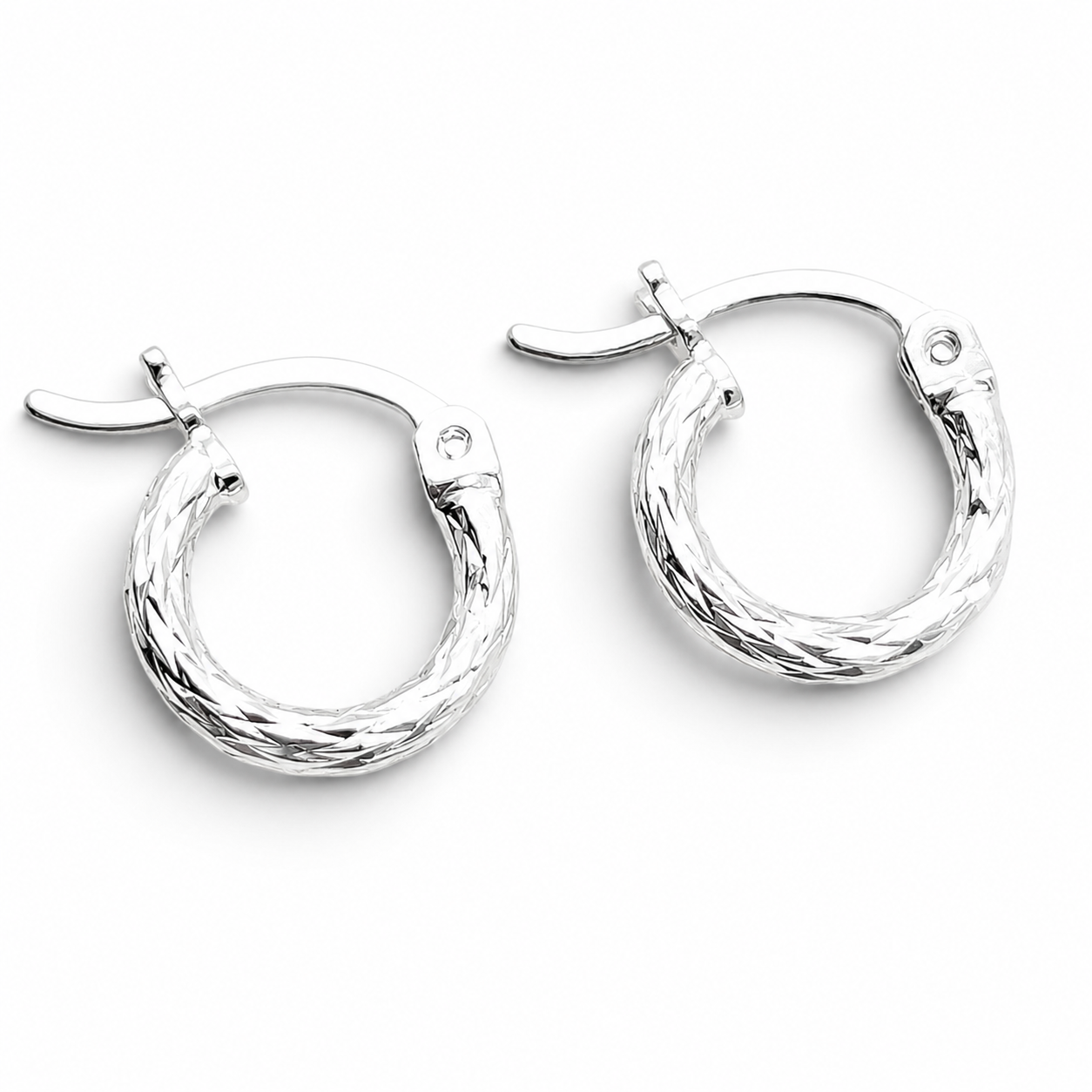 Arracada Mini Diamantada Plata Ley 925