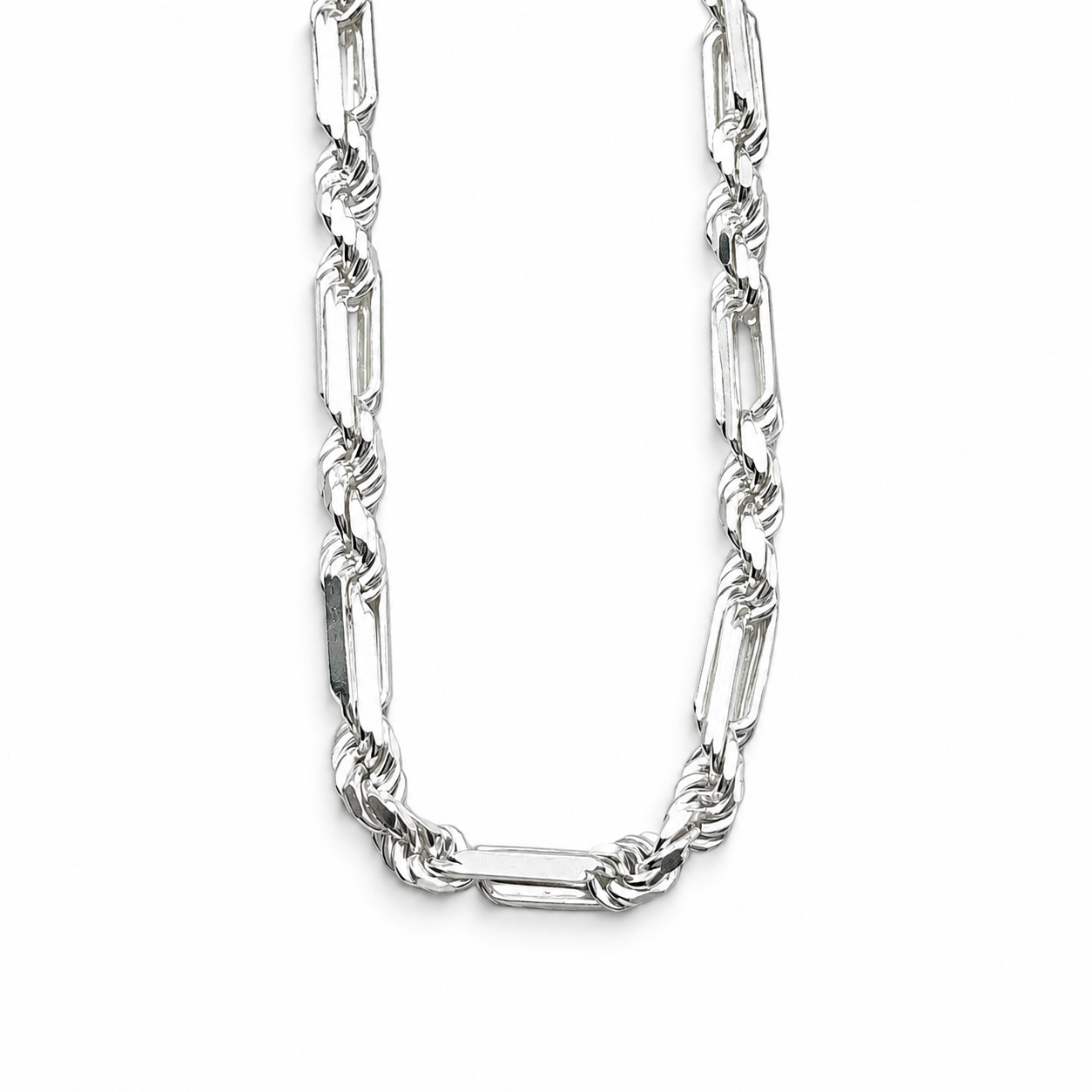 Cadena Torzal Figaro 4mm Plata Ley 925