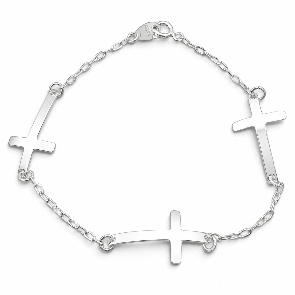 Pulsera Cruz Plata Ley 925