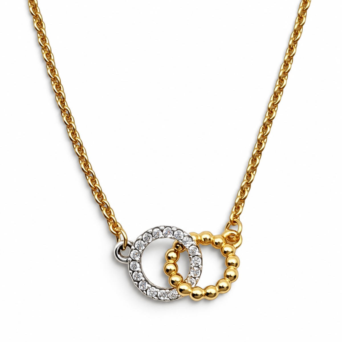Collar Dorado Pan Plata Ley 925