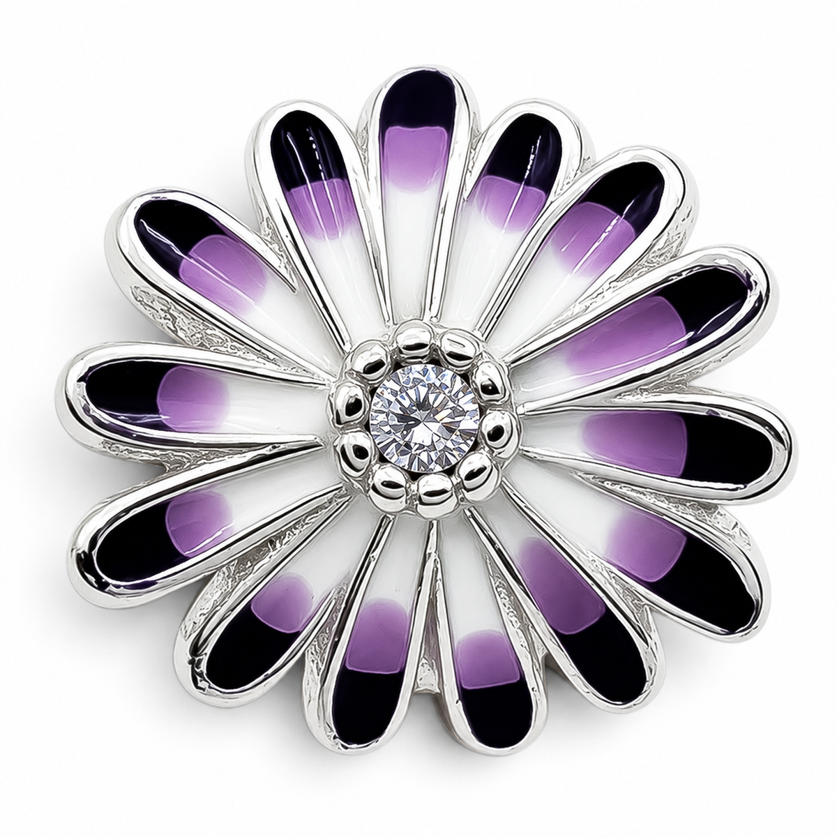 Charm Flor Morada Plata Ley 925