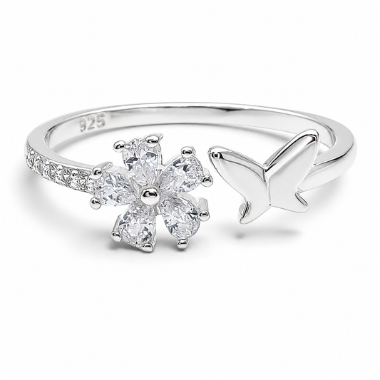 Anillo Zirconia Blanco Plata Ley 925
