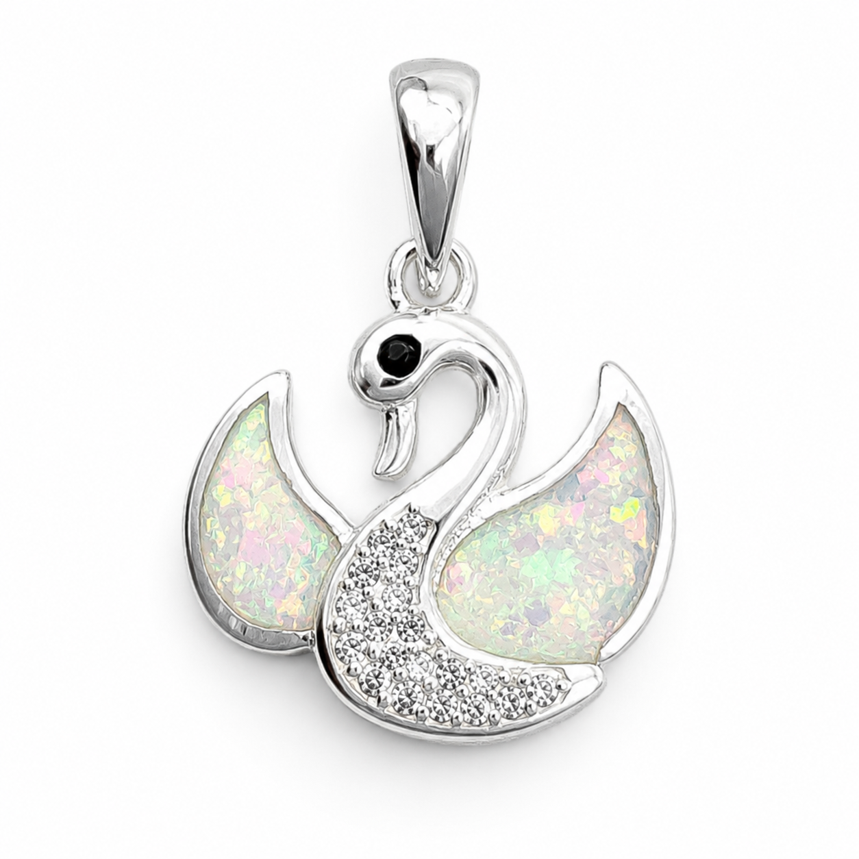 Dije Cisne Opalo Blanco Plata Ley 925