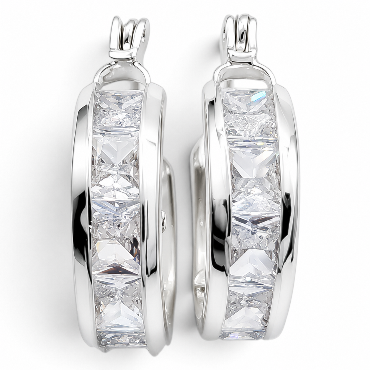 Hugguies Zirconia Chicas Plata Ley 925