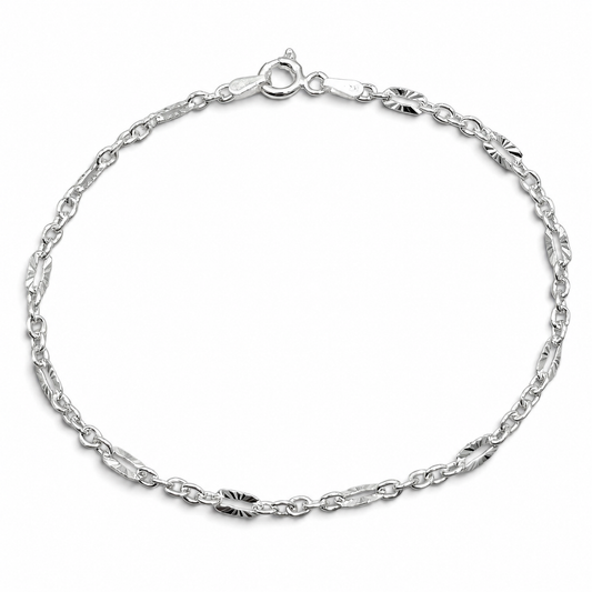 Pulsera Argolla Diamantada Plata Ley 925