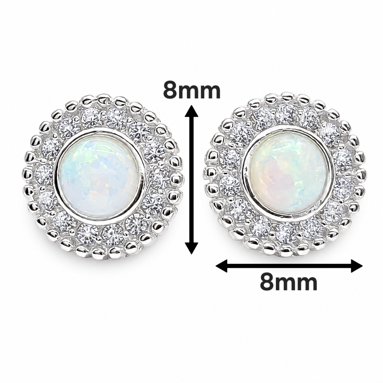 Arete Opalo Zirconia Plata Ley 925
