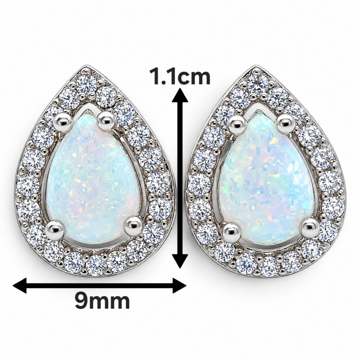 Arete Opalo Blanco Plata Ley 925