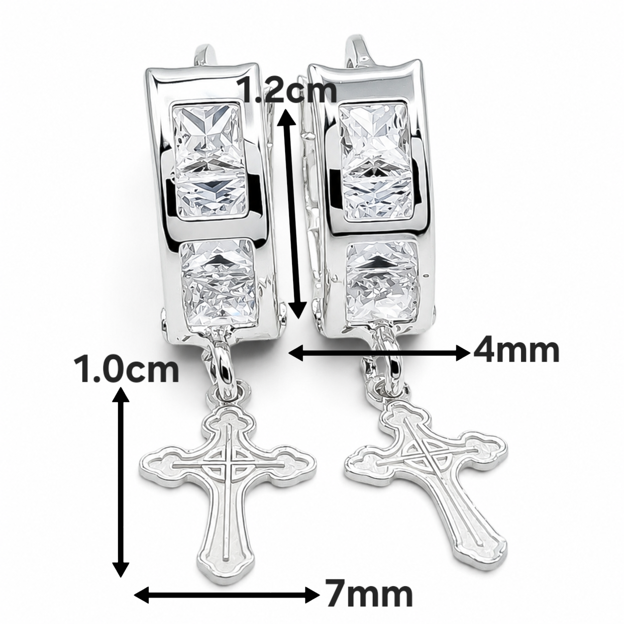 Hugguies Zirconia Cruz 2 Plata Ley 925
