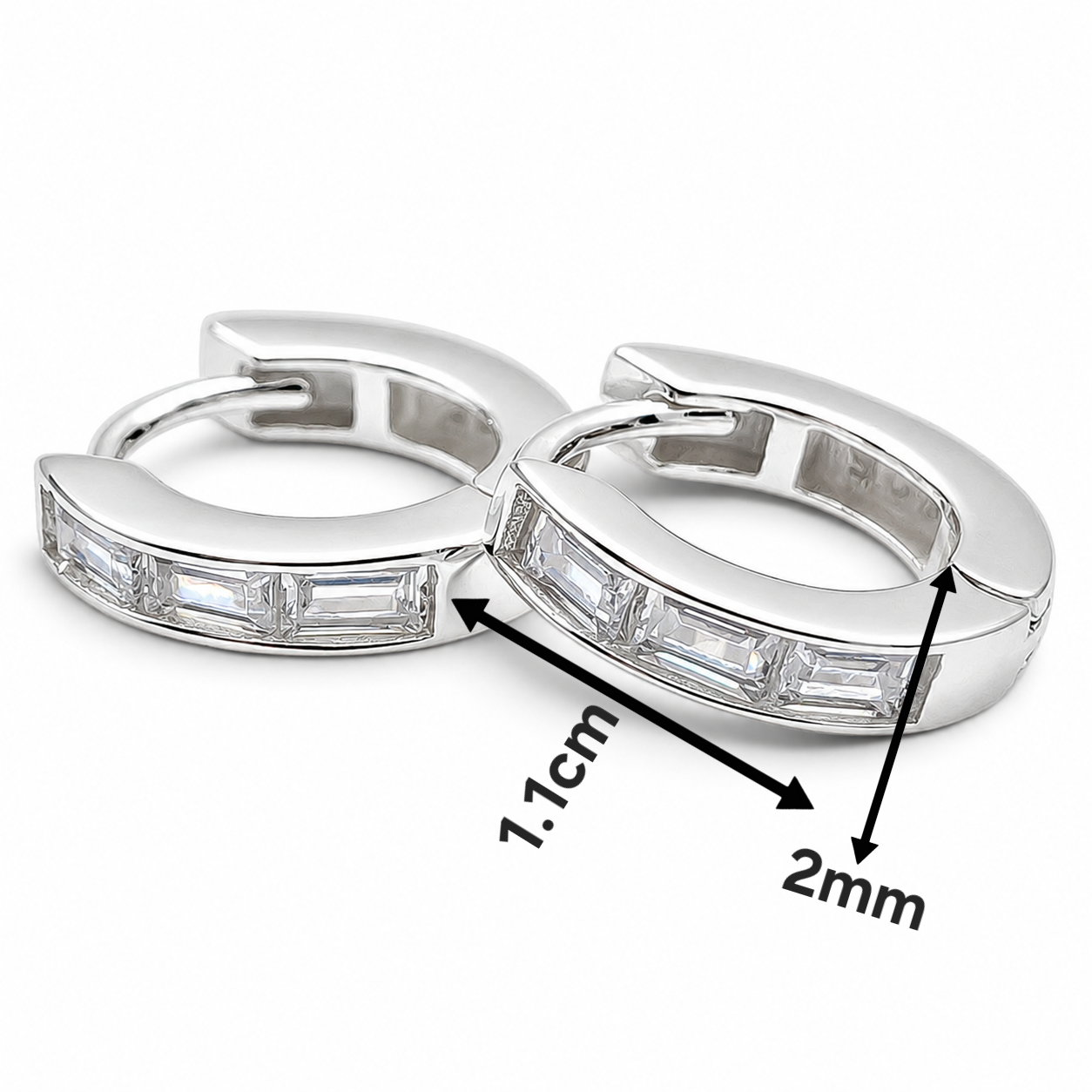 Hugguies Zirconia Chica Plata Ley 925