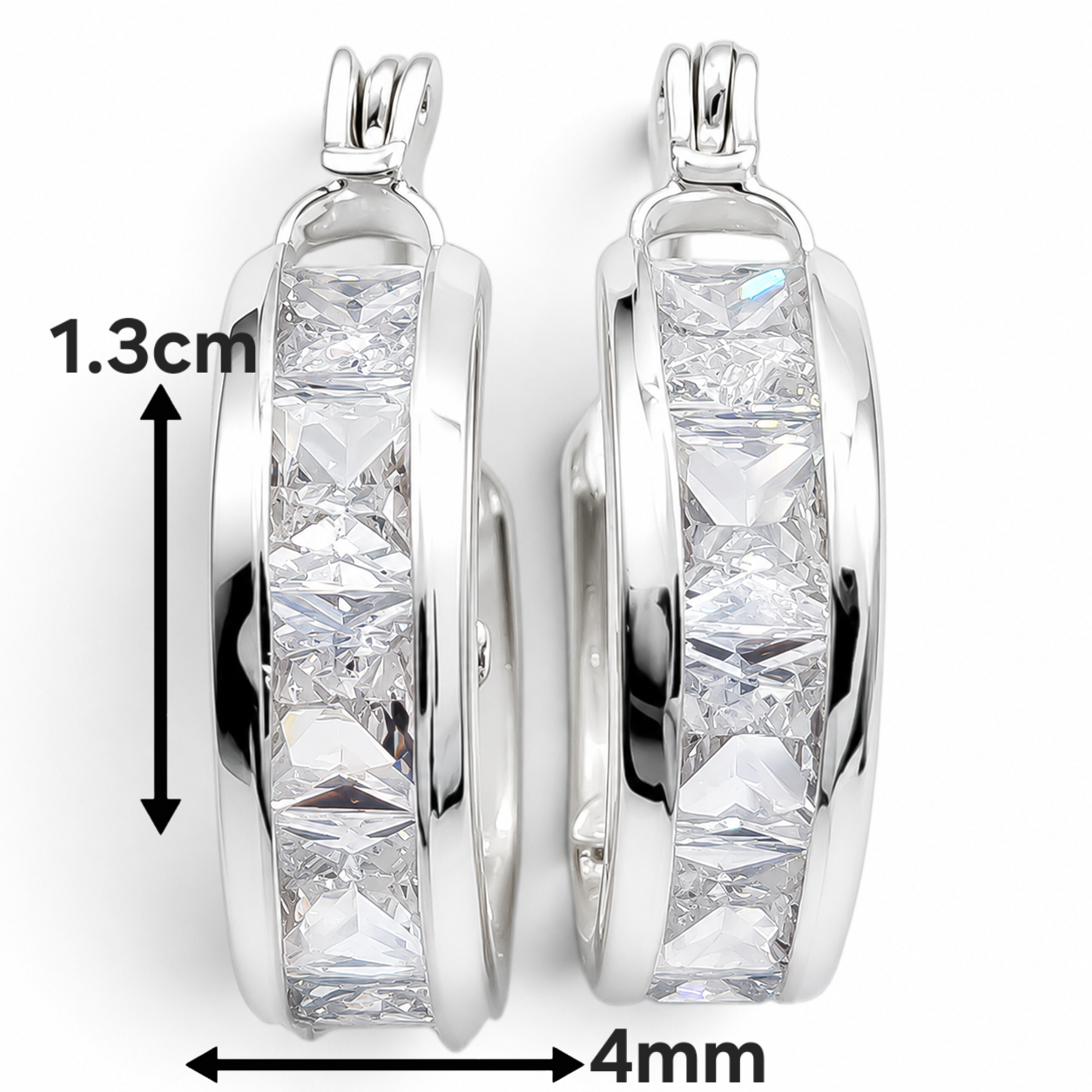 Hugguies Zirconia Chicas Plata Ley 925