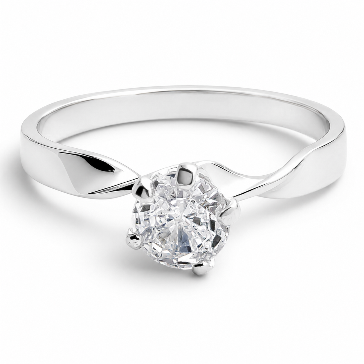 Anillo Solitario Blanco