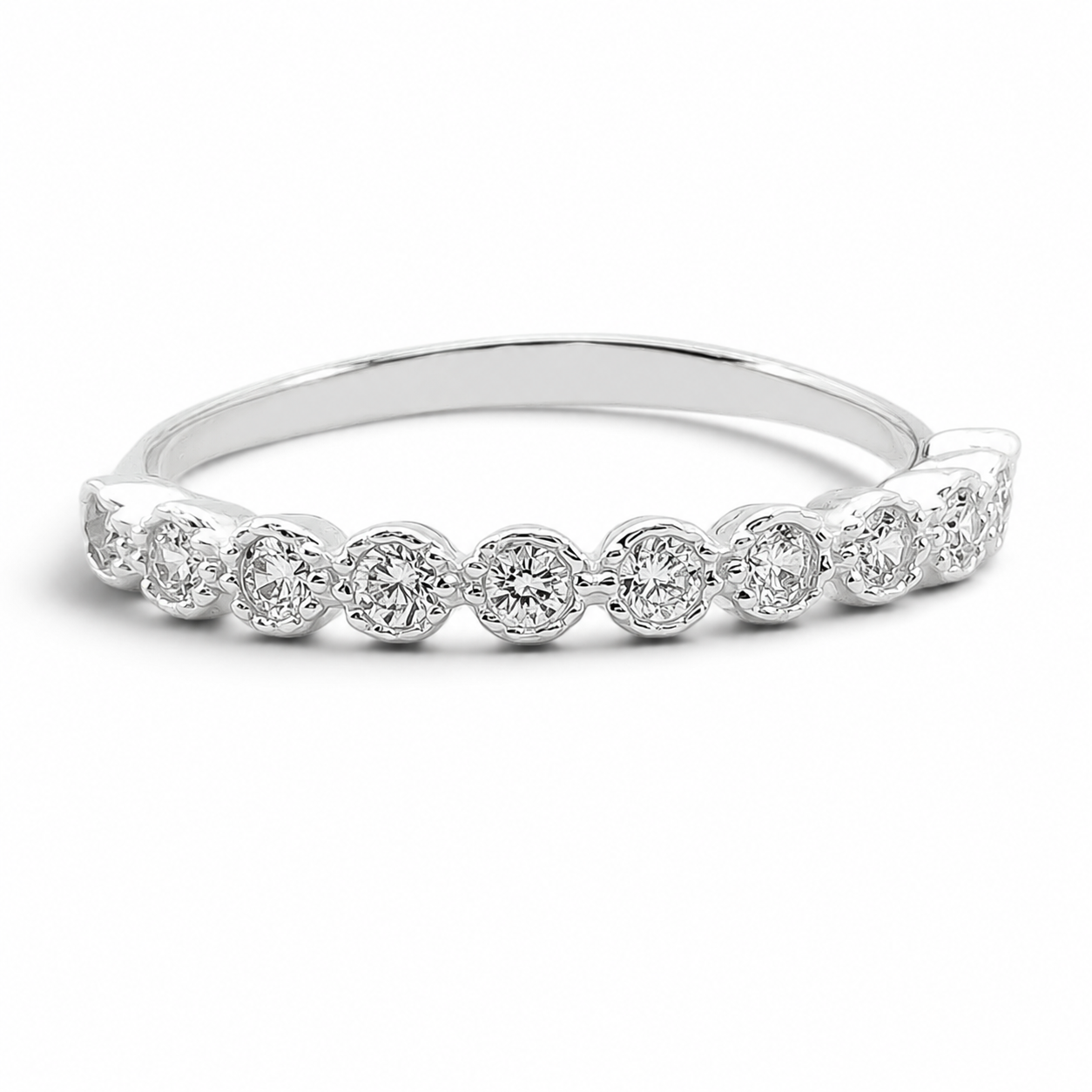 Anillo Zirconia Blanca Plata Ley 925