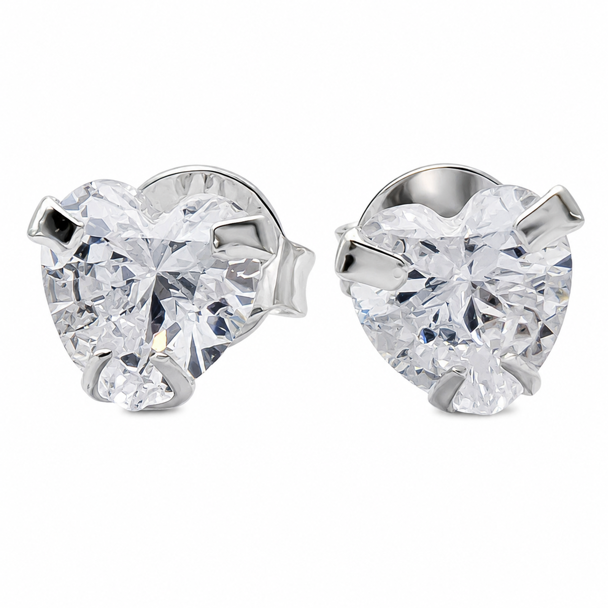 Set Corazon Zirconia Plata Ley 925