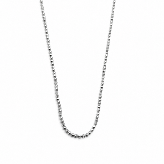 Cadena Bolitas 1mm Plata Ley 925