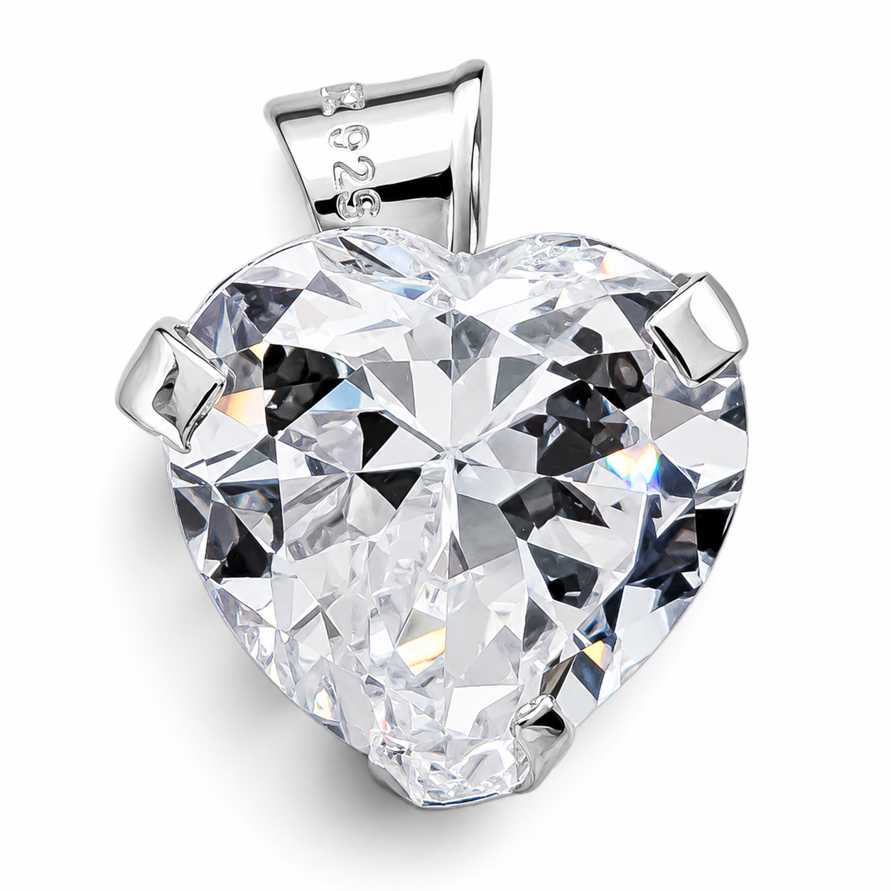 Set Corazon Zirconia Plata Ley 925