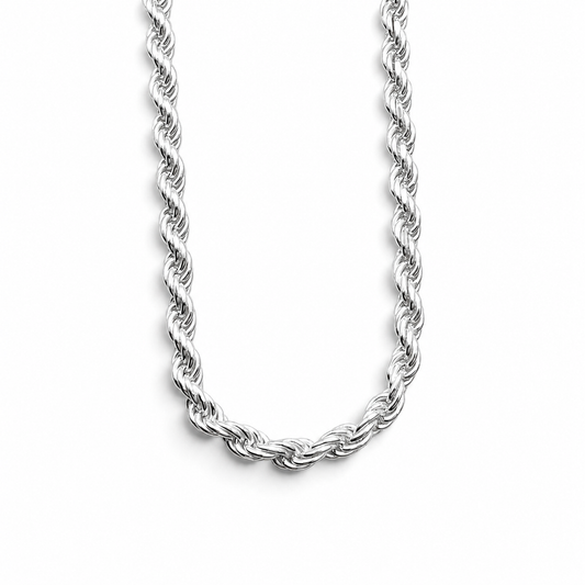 Cadena Torzal 3mm Plata Ley 925