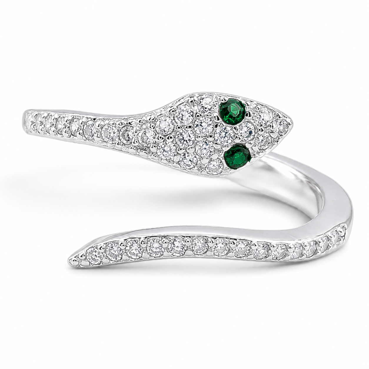 Anillo Serpiente Zirconia Plata Ley 925